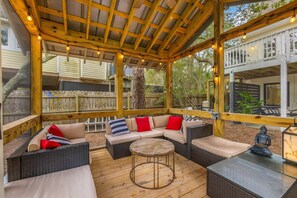 Heron Hideaway is a dog friendly Folly Beach home with a backyard oasis.