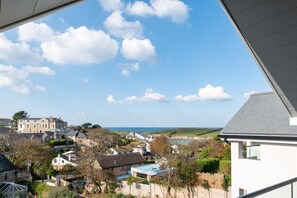 Master bedroom at 6 The Strand, Porth, self catering, Cornwall.
