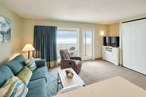 The spacious living room