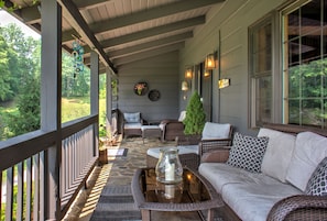 Morning Coffee & Mountain Air Under the Covered Porch