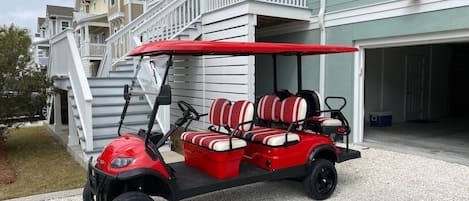 OPTIONAL 6 passenger street legal golf cart available for rent