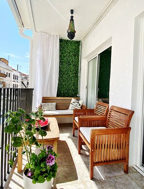 Terrace attached to the living room towards a quiet patio