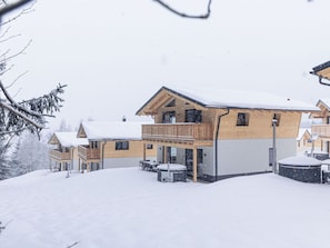 Snow, Building, Window, Slope, Sky, House, Tree, Cottage, Residential Area, Siding