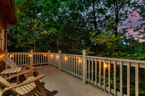 Enjoy the fresh air on our upstairs deck. Plenty of seating for storytelling.