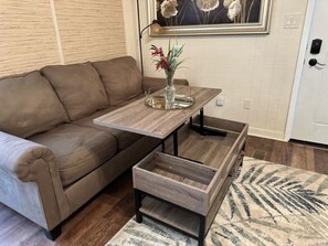 Coffee table can be used as a dining table