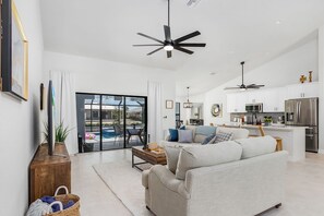 Living Room with pocket doors to lanai