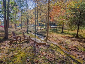 Lovely places to relax or play on this Creekfront property.