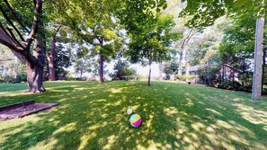 Huge backyard for all your games, including horseshoe pit