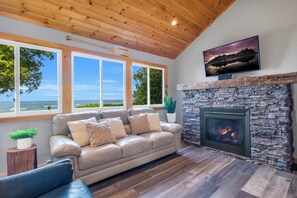 Cozy living room with a view