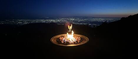 Garden views with our fire pit