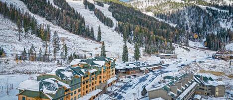 Morning Eagle is in the heart of the Whitefish Mountain Resort Village.