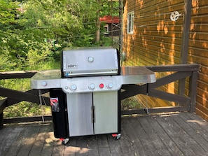 A top-notch propane bbq, with a side burner.