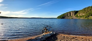 A view from the private beach.