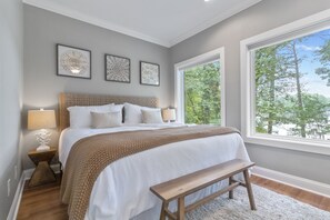 Master Bedroom. King bed. Lake views.