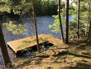 New Permanent Dock.  Easy to tie up your boat for the trip!