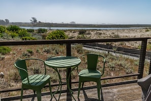 Patio off kitchen with river and valley views toward Monterey.