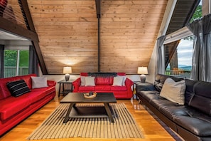 Check out the mountain view out our main window in the living area!