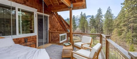 Enjoy the beauty of Sleeping Lady Mountain while on your expansive deck!