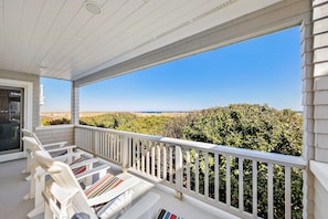 Beach views off the queen and master bedrooms.