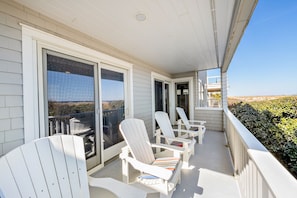 Beach views off the queen and master bedrooms.