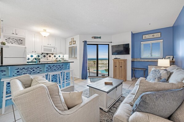 Beautiful View of the Ocean from the Living Room and Balcony