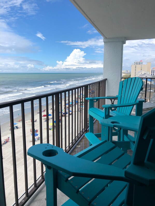 Two bar top deck chairs and table just added!

