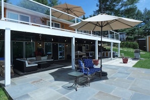 Large deck and covered patio spaces are great for entertaining.