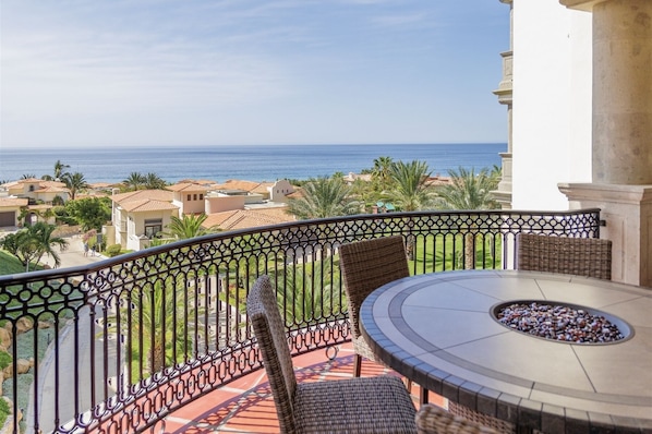 Outdoor dining on the covered terrace. Ocean views and sea breezes
