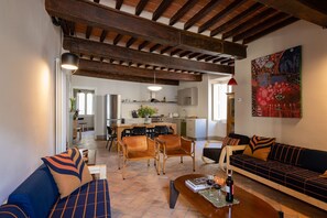 Living room and dining room