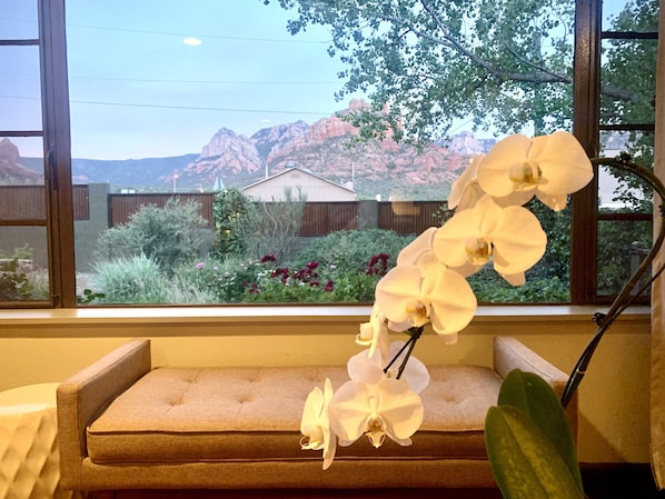 Red rocks view from living room (that's Snoopy!)
