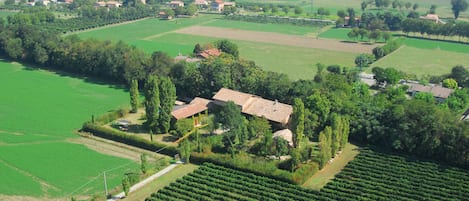 aerial view of the farm