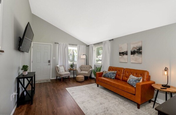 Stretch out and unwind—our home offers plenty of space to relax, whether you're lounging in the living room, enjoying a quiet corner, or gathering with loved ones. Comfort, calm, and room to breathe make your stay feel effortlessly easy.
