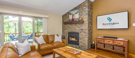 Living Room w/ Wood Fireplace