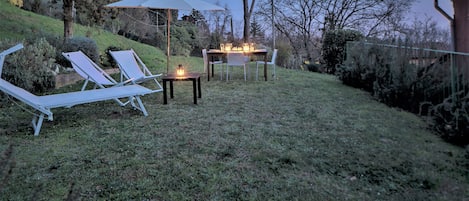 relaxing under the stars after a hot summer day.