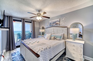 Master bedroom. Phoenix X 1112. 2-Bedroom 2-Bathroom. Sleeps 8. Managed by Island Rentals.