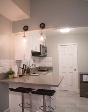 Kitchenette and dining area. Comfortable place for personal & business trips!