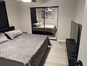 Master Bedroom with flat screen TV.  Rest up for your Vegas nights.