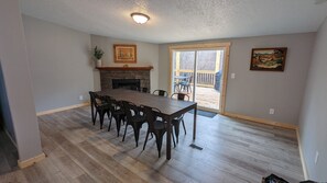 Huge dining space right off the kitchen!
Fireplace is decorative & non-working.