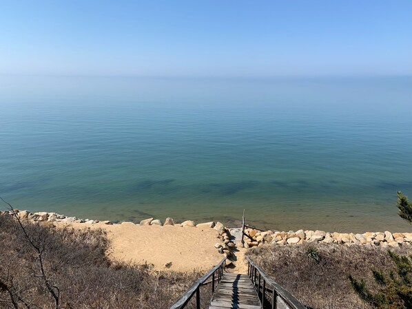 Stairs leading to private association beach