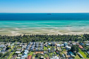 Leave the car at home and walk across the road to the beach