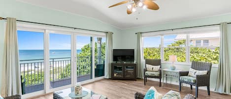 Beautiful view of Indian Rocks Beach from the corner living room.