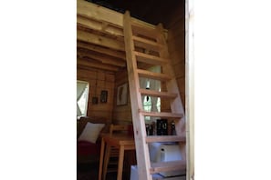 The ladder to the sleeping loft.