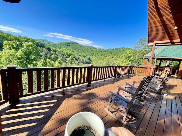 Morning coffee on the deck