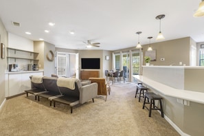 Living room open to the Kitchen