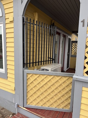 Porch and condo entrance. 