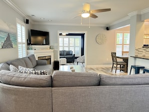 Open layout for the perfect gathering spot after your day at the beach.
