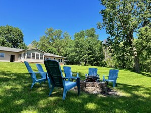 Firepit overlooking the river