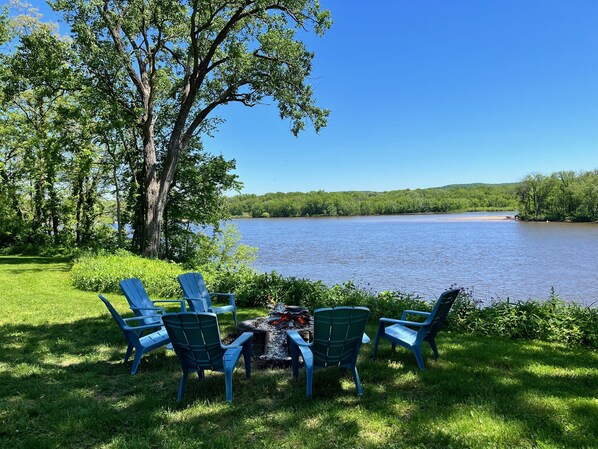 Firepit overlooking the river