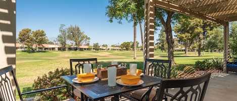 Breakfast, lunch, or dinner outside (or all 3!) You choose - you're on vacation!