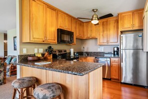 Kitchen with bar stools